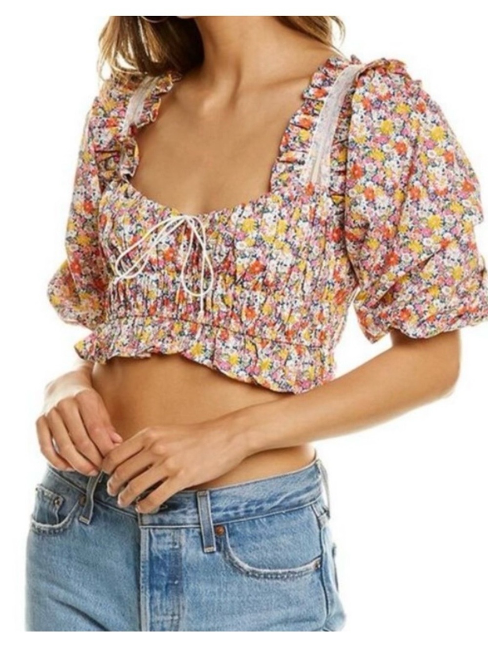 For Love & Lemons Floral Libby Top Size Large
